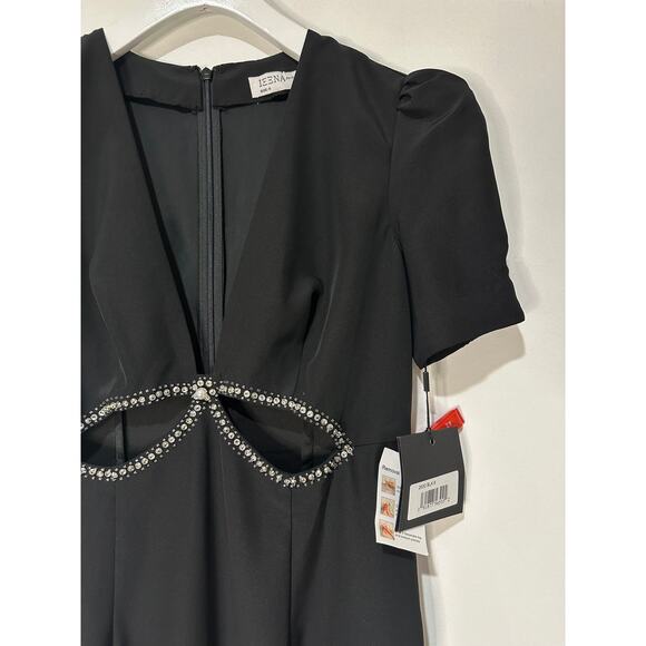 Ieena for Mac Duggal Rhinestone Cutout Sheath Gown Black #2630 Size 6 NWT - Picture 6 of 16